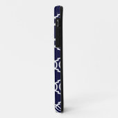 海軍及びオレンジのプレッピーなクローバーのカスタムなモノグラム Case-Mate iPhoneケース (裏面/左)