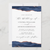 海軍及びバラ金ゴールドアガート結婚式招待状 招待状 (正面)