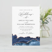 海軍及びバラ金ゴールドアガート結婚式招待状 招待状 (スタンド正面)