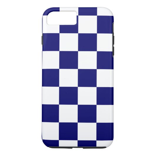 海軍及び白いチェック模様のパターンiPhone 8のプラスの例 Case-Mate iPhoneケース (裏面)