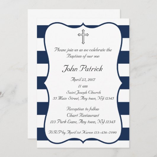 海軍及び白い洗礼 招待状 (正面/裏面)