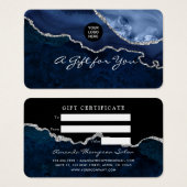 海軍及び銀瑪瑙の石のギフト証明書 (正面&裏面)