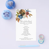 海軍及び錆水色フローラ紙プログラム チラシ (シングル)