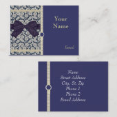 海軍名刺のタンのエレガントなレース 名刺 (正面/裏面)