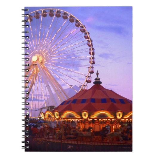 海軍埠頭の観覧車と回転木馬 ノートブック (正面)