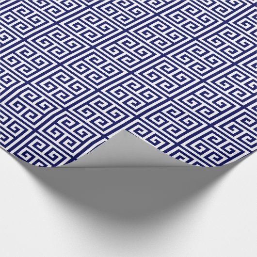 海軍大きいギリシャ人の鍵のプリント ラッピングペーパー (角)