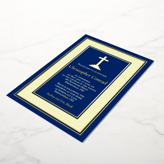 海軍実在金箔カトリック認証 箔招待状 (回転した状態)