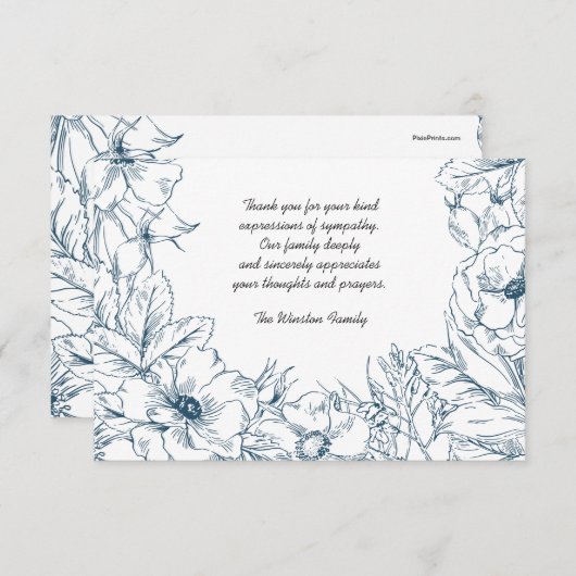 海軍容認-死別はNotecard感謝していしています サンキューカード (正面/裏面)