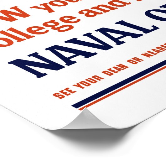 海軍将校になる – 第2次世界大戦採用 ポスター (角)