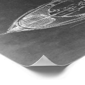 海軍巡洋艦ブループリント ポスター (角)