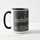 海軍巡洋艦ブループリント マグカップ (左)