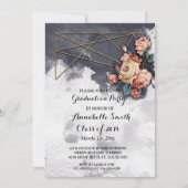 海軍幾何学水彩卒業パーティー 招待状 (正面)