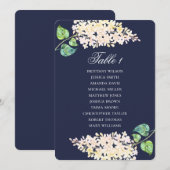 海軍座席表。白薄紫結婚フローラ 招待状 (正面/裏面)