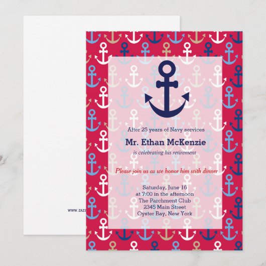 海軍引退式 招待状 (正面/裏面)