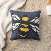 海軍控え目な《昆虫》マルハナバチのクッション クッション (ブランケット)