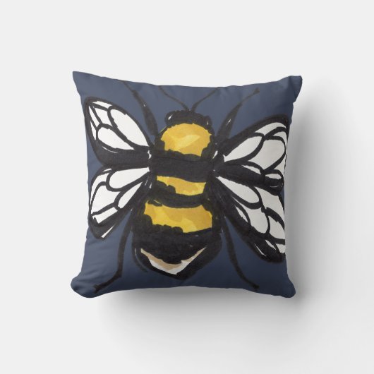 海軍控え目な《昆虫》マルハナバチのクッション クッション (正面)