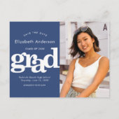 海軍救卒業日写真はっきりしたタイポグラフィ インビテーションポストカード (正面)