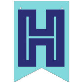 海軍文字および柔らかく青い色の☆の幸せな☆の誕生日の☆ バンティングフラッグ (第2の旗)