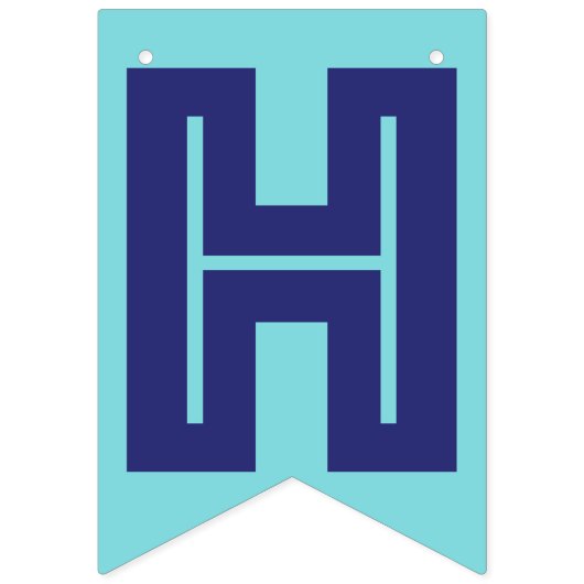 海軍文字および柔らかく青い色の☆の幸せな☆の誕生日の☆ バンティングフラッグ (第2の旗)