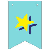 海軍文字および柔らかく青い色の☆の幸せな☆の誕生日の☆ バンティングフラッグ (第1の旗)