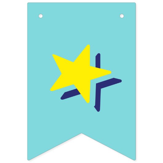 海軍文字および柔らかく青い色の☆の幸せな☆の誕生日の☆ バンティングフラッグ (第1の旗)