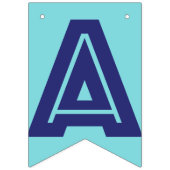 海軍文字および柔らかく青い色の☆の幸せな☆の誕生日の☆ バンティングフラッグ (第3の旗)