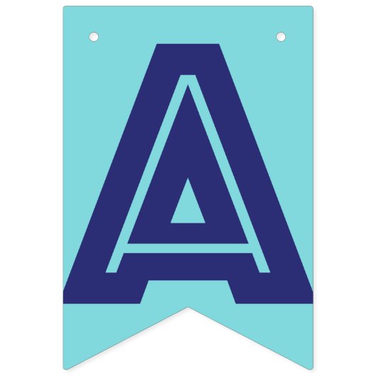 海軍文字および柔らかく青い色の☆の幸せな☆の誕生日の☆ バンティングフラッグ (第3の旗)