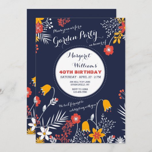 海軍明るい目をした花の招待状 招待状 (正面/裏面)