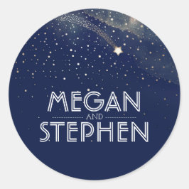 海軍星明かりの夜流星の結婚式 ラウンドシール