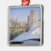 海軍桟橋および都心のシカゴ メタルオーナメント (左)