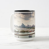 海軍桟橋-シカゴの写真のマグからの眺め ツートーンマグカップ (正面左)