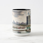 海軍桟橋-シカゴの写真のマグからの眺め ツートーンマグカップ (中央)