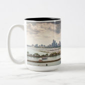 海軍桟橋-シカゴの写真のマグからの眺め ツートーンマグカップ (左)