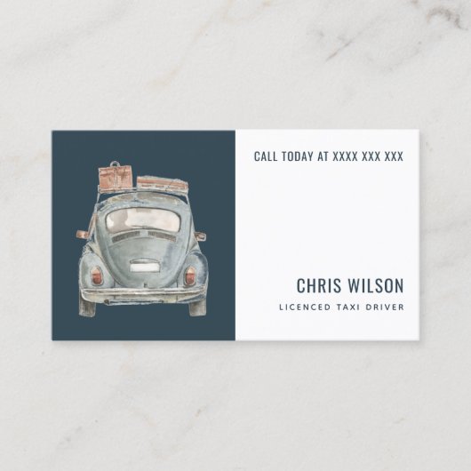 海軍水彩タクシー採用タクシー運転士サービス 名刺 (正面)