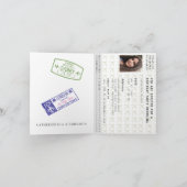 海軍水彩世界地図パスポートバースデーパーティー 招待状 (内部)