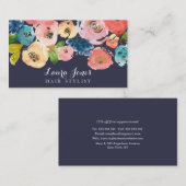 海軍水彩画の花の美容師カード 割引カード (正面/裏面)