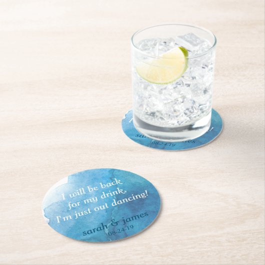 海軍水色が飲み物にならない私は踊り ラウンドペーパーコースター (インサイチュ)