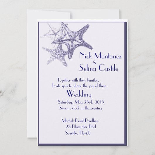 海軍海星結婚式招待状 招待状 (正面)