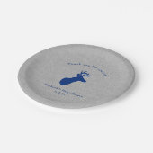 海軍灰色の木びき台のベビーシャワーの装飾、ohシカ ペーパープレート (アングル)