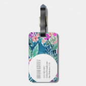 海軍熱帯楽園の花柄 ラゲッジタグ (裏面縦)