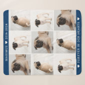 海軍犬メモリアル写真コラージュ記念品 シェルパブランケット (正面(横))