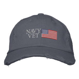 海軍獣医アメリカ国旗軍隊 刺繍入りキャップ