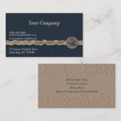 海軍生地及びリボンの名刺 名刺 (正面/裏面)