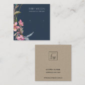 海軍用さくらんぼブロッサムスタッドイヤリング表示ロゴ スクエア名刺 (正面/裏面)