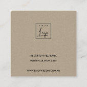 海軍用さくらんぼブロッサムスタッドイヤリング表示ロゴ スクエア名刺 (裏面)