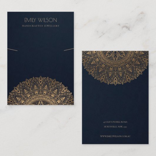 海軍用金ゴールドマンクラシックダ華美ラネックレスディスプレイ 名刺 (正面/裏面)