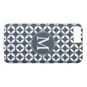 海軍白く幾何学的な円のモノグラム Case-Mate iPhoneケース (裏面(横))