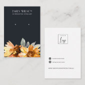 海軍秋秋ヒマワリスタッドイヤリングディスプレイ 名刺 (正面/裏面)