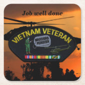 海軍空軍海兵隊員ベトナム南戦争ヴェッツ スクエアペーパーコースター (正面)