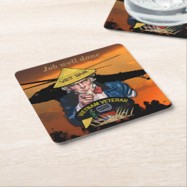 海軍空軍海兵隊員ベトナム南戦争ヴェッツ スクエアペーパーコースター